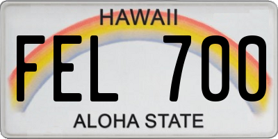 HI license plate FEL700