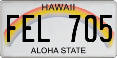 HI license plate FEL705