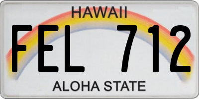 HI license plate FEL712