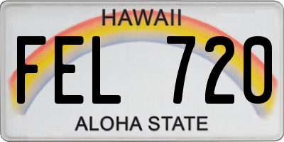 HI license plate FEL720