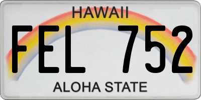 HI license plate FEL752