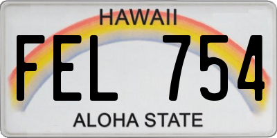 HI license plate FEL754