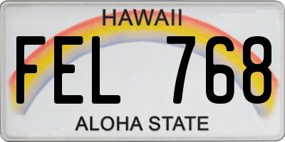 HI license plate FEL768