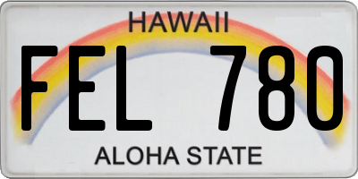 HI license plate FEL780