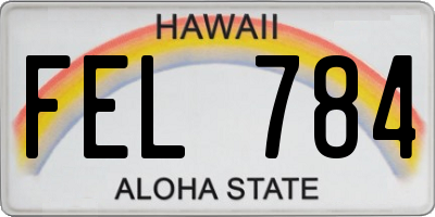 HI license plate FEL784