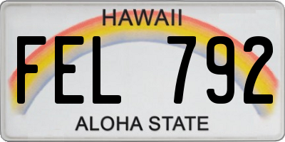 HI license plate FEL792