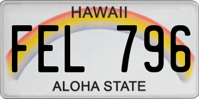 HI license plate FEL796