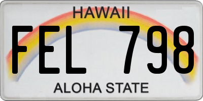 HI license plate FEL798
