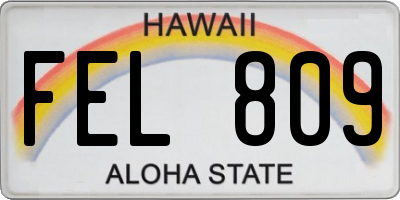 HI license plate FEL809