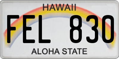 HI license plate FEL830