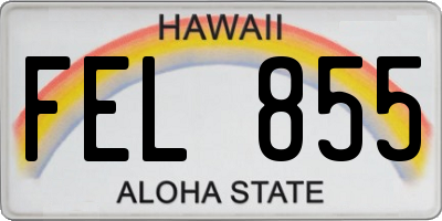 HI license plate FEL855