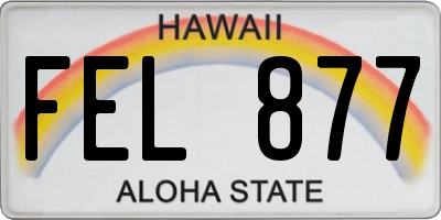 HI license plate FEL877