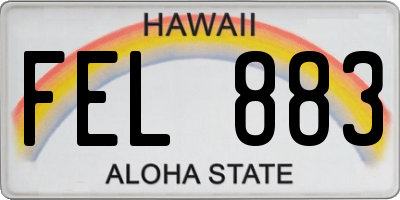 HI license plate FEL883