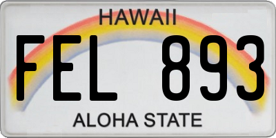 HI license plate FEL893