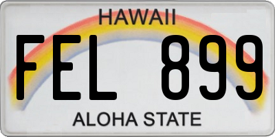 HI license plate FEL899