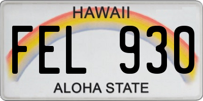 HI license plate FEL930