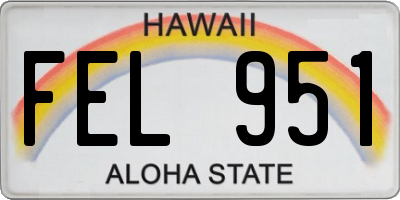 HI license plate FEL951