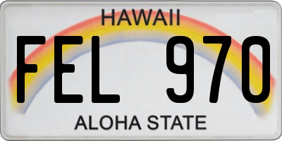 HI license plate FEL970