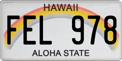 HI license plate FEL978