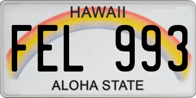 HI license plate FEL993