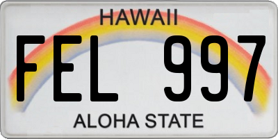 HI license plate FEL997