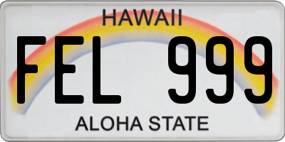 HI license plate FEL999