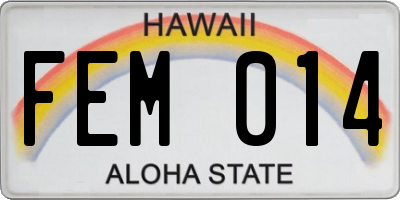 HI license plate FEM014
