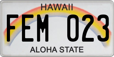 HI license plate FEM023