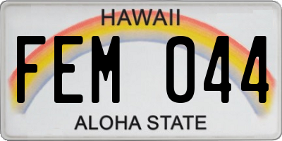 HI license plate FEM044