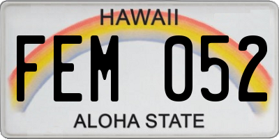 HI license plate FEM052