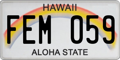 HI license plate FEM059