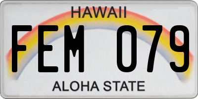 HI license plate FEM079