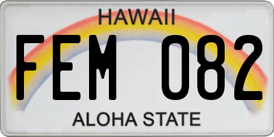 HI license plate FEM082