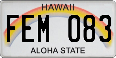 HI license plate FEM083