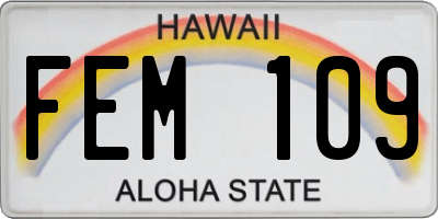 HI license plate FEM109