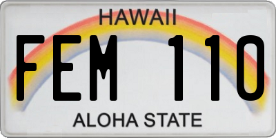 HI license plate FEM110