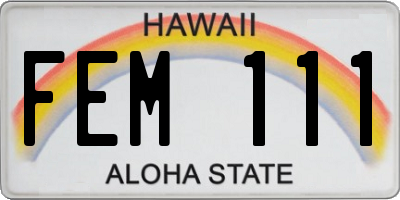 HI license plate FEM111