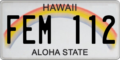 HI license plate FEM112