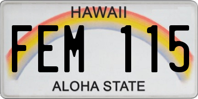 HI license plate FEM115