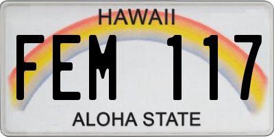HI license plate FEM117