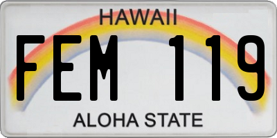 HI license plate FEM119