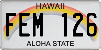 HI license plate FEM126