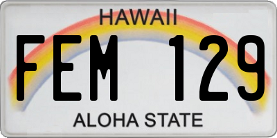 HI license plate FEM129