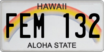HI license plate FEM132