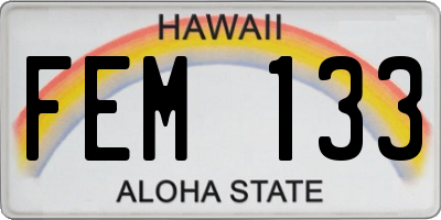HI license plate FEM133