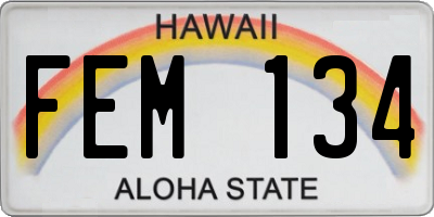 HI license plate FEM134