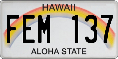 HI license plate FEM137