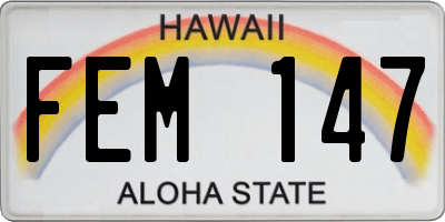 HI license plate FEM147
