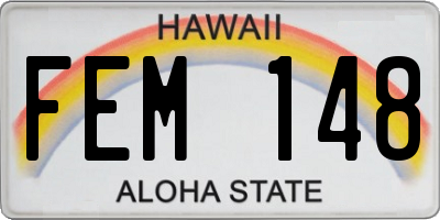 HI license plate FEM148