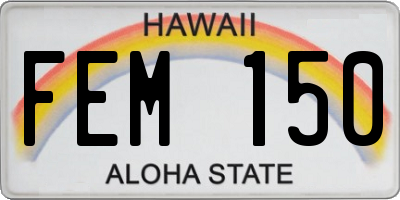 HI license plate FEM150